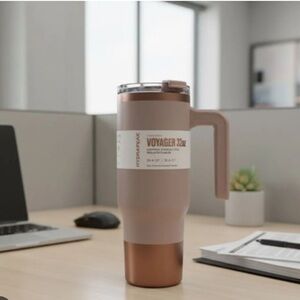 Hydrapeak Voyager 32oz Tumbler Handle Stainless Steel Limited Edition Almond/Bro